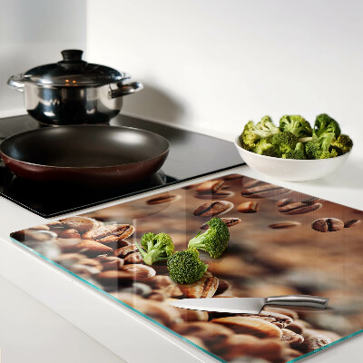 Glass kitchen board Coffee beans in motion