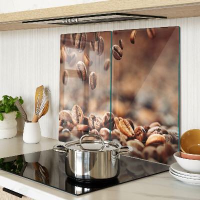 Glass kitchen board Coffee beans in motion