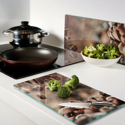 Glass kitchen board Coffee beans in motion