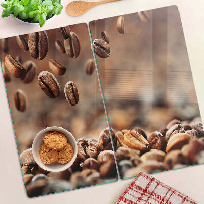 Glass kitchen board Coffee beans in motion