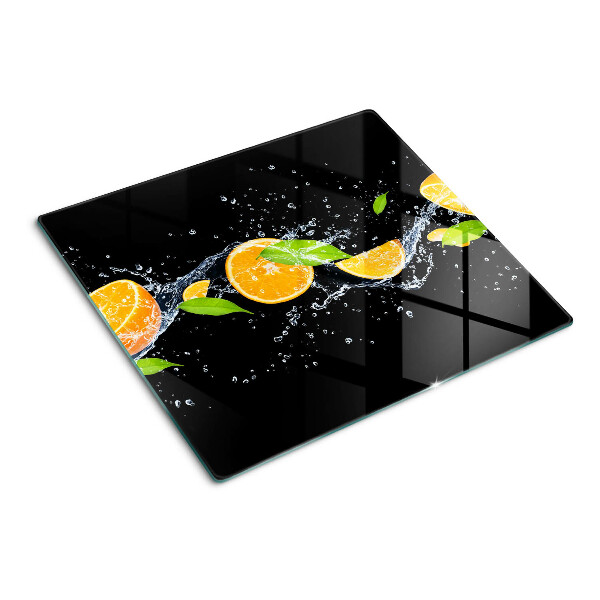 Glass kitchen board Citrus in water