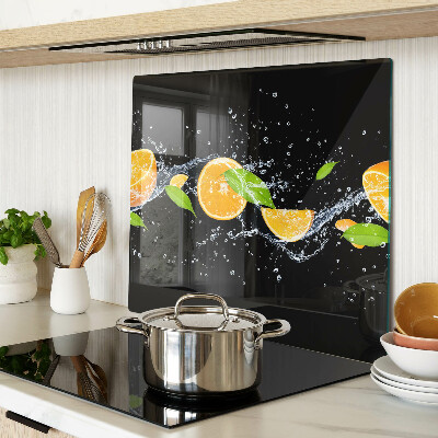 Glass kitchen board Citrus in water