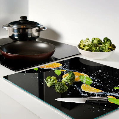 Glass kitchen board Citrus in water