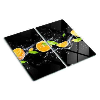 Glass kitchen board Citrus in water