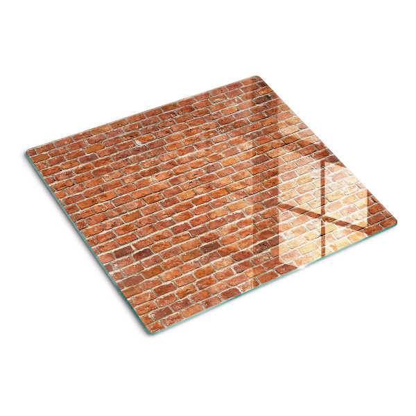 Glass chopping board Brick wall