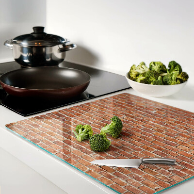 Glass chopping board Brick wall