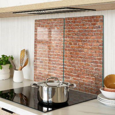 Glass chopping board Brick wall