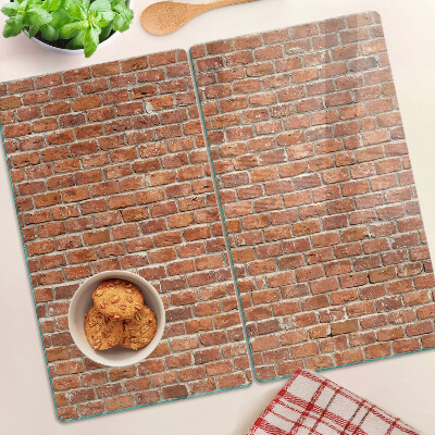 Glass chopping board Brick wall