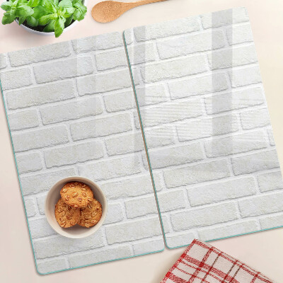 Glass chopping board Brick wall