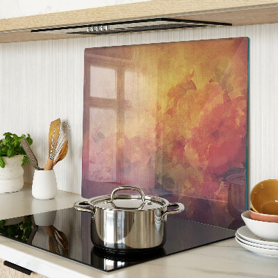 Glass kitchen board Floral motif in pastel colors