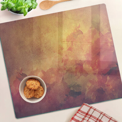 Glass kitchen board Floral motif in pastel colors