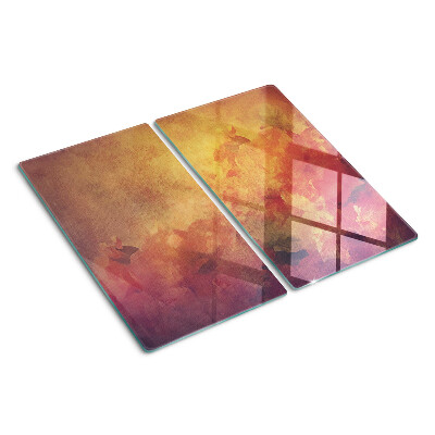 Glass kitchen board Floral motif in pastel colors