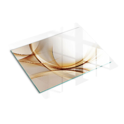 Glass kitchen board Abstract waves in shades of beige