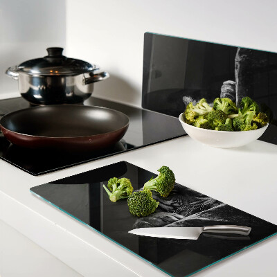 Glass chopping board Tiger in black and white style