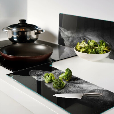 Glass chopping board Wolf in shades of gray