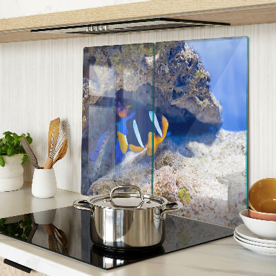Glass kitchen board Fish in a coral reef