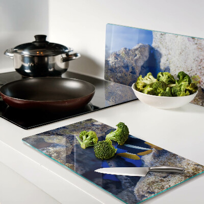 Glass kitchen board Fish in a coral reef