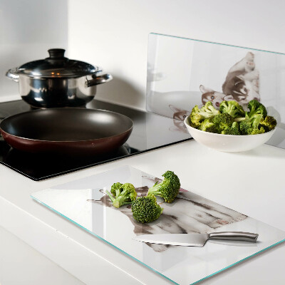 Glass kitchen board Husky puppies