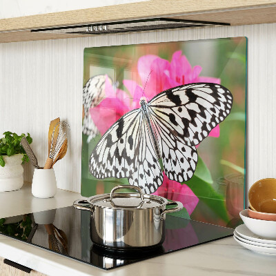 Glass chopping board Butterfly on flowers