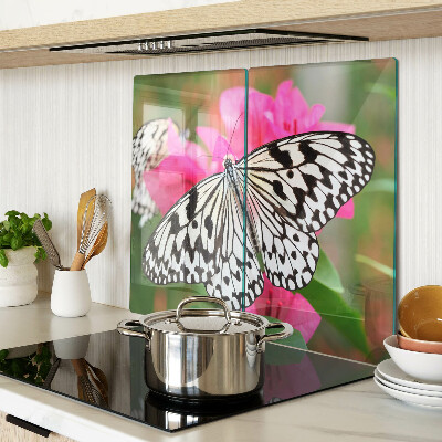 Glass chopping board Butterfly on flowers
