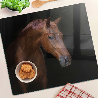 Glass chopping board Portrait of a horse