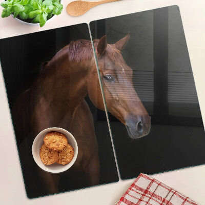 Glass chopping board Portrait of a horse