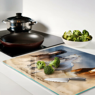 Glass kitchen board Three galloping horses