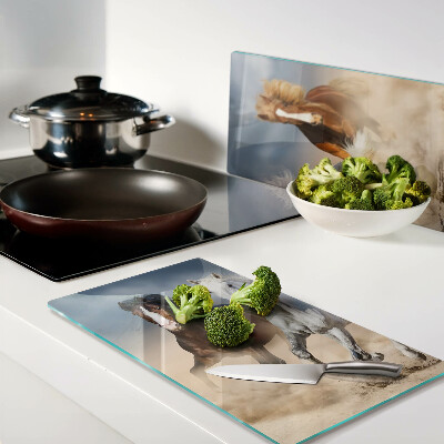 Glass kitchen board Three galloping horses