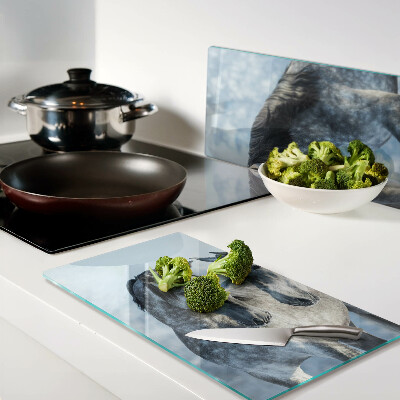Glass kitchen board Horses in a winter landscape