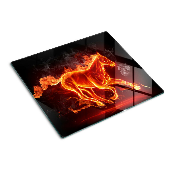 Glass kitchen board Burning horse