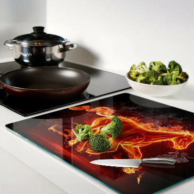 Glass kitchen board Burning horse
