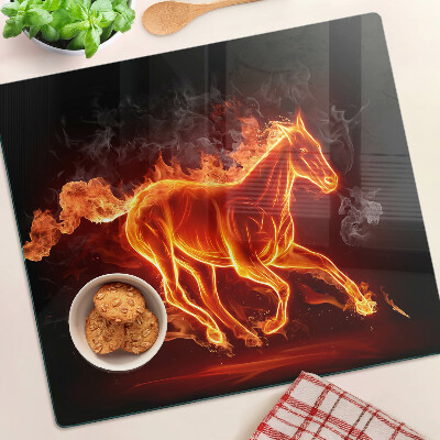 Glass kitchen board Burning horse