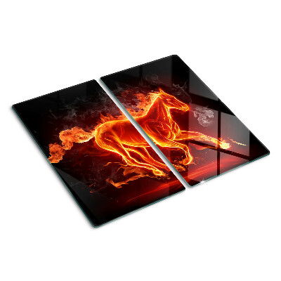 Glass kitchen board Burning horse