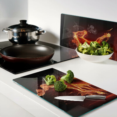 Glass kitchen board Burning horse