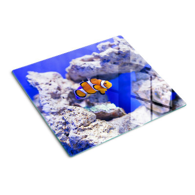 Glass chopping board Clownfish among the rocks
