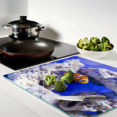 Glass chopping board Clownfish among the rocks