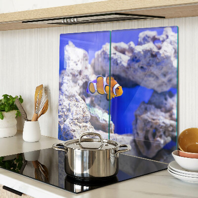 Glass chopping board Clownfish among the rocks