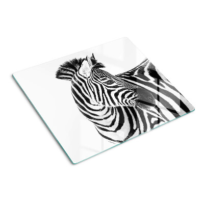 Glass kitchen board Zebra in black and white stripes