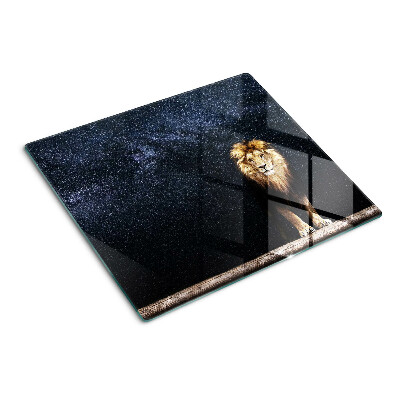 Glass kitchen board The lion and the sky full of stars