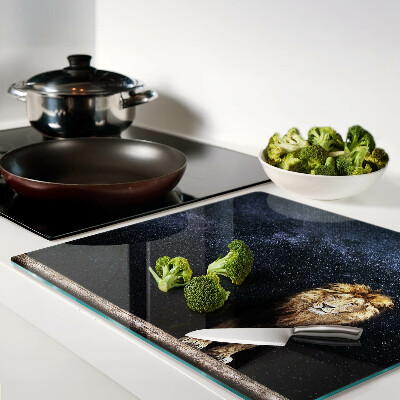Glass kitchen board The lion and the sky full of stars