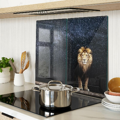 Glass kitchen board The lion and the sky full of stars