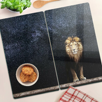 Glass kitchen board The lion and the sky full of stars