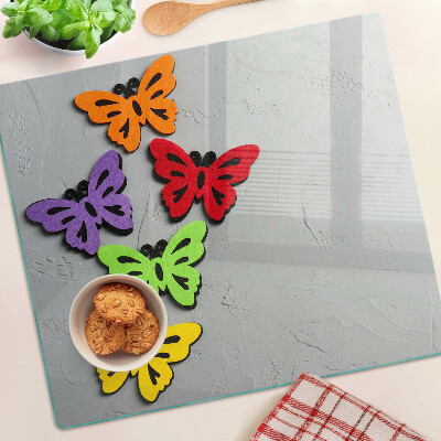 Glass chopping board Colorful butterflies motif
