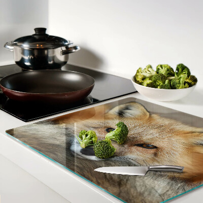 Glass chopping board Young red fox