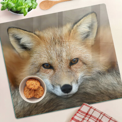 Glass chopping board Young red fox