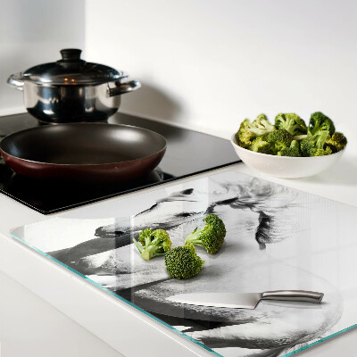 Glass kitchen board Horse in black and white