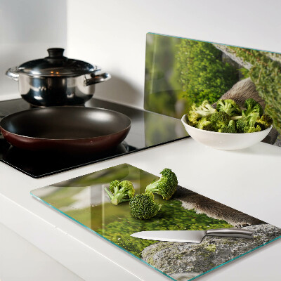 Glass chopping board Marmot on a background of green grass