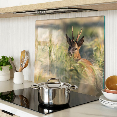 Glass chopping board A deer in a field
