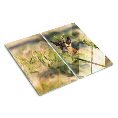 Glass chopping board A deer in a field