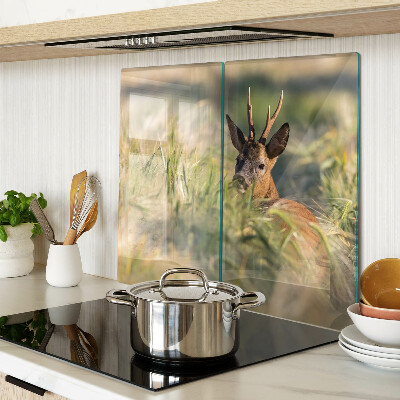 Glass chopping board A deer in a field